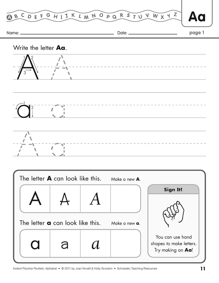 Instant Practice Packets - Alphabet PDF