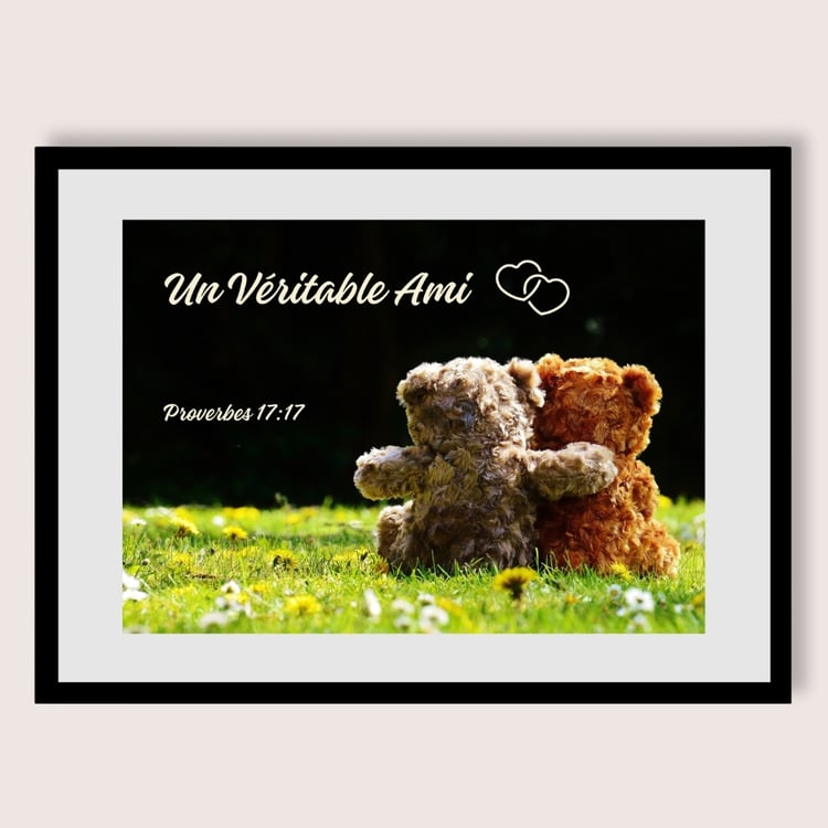 4 images inspirées du Proverbes 17:17 - Un véritable Ami - PDF A4