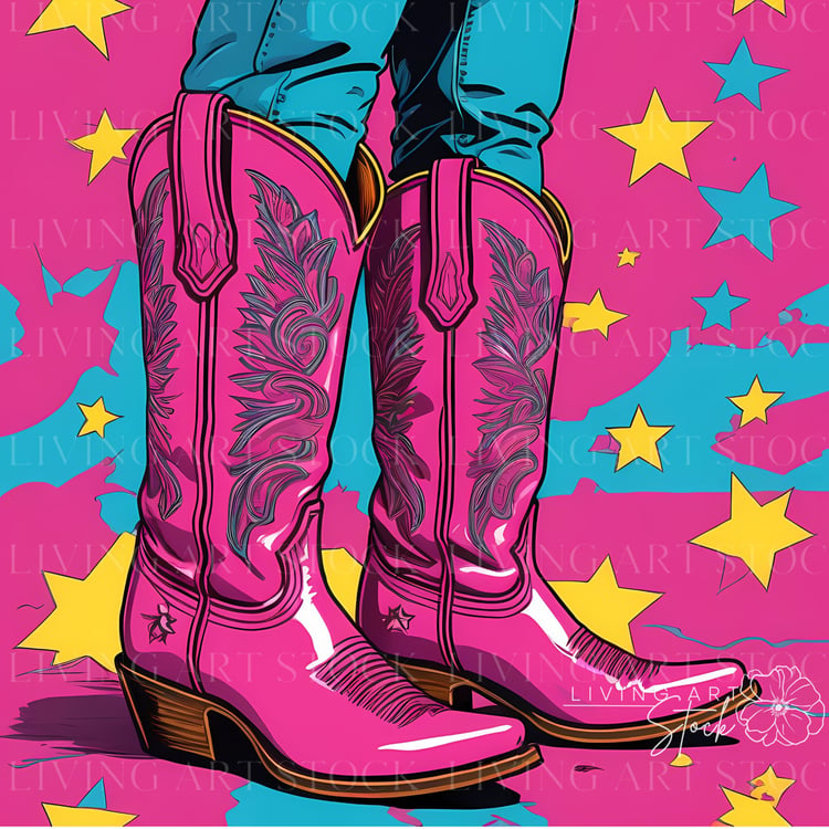 Pink retro cowgirl boots
