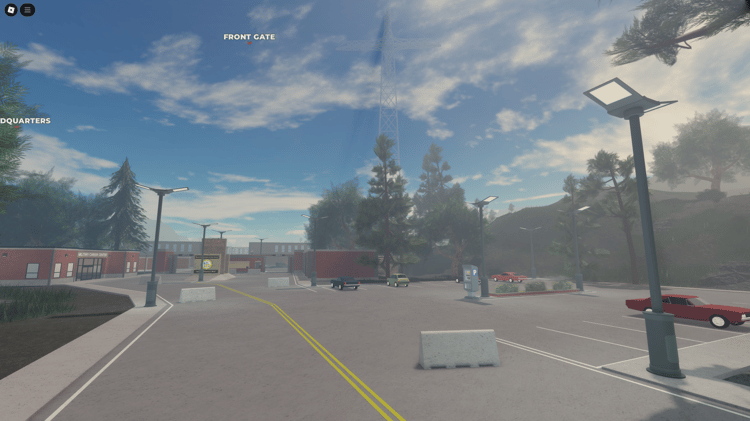Parade square and soldier formation zone in Roblox map