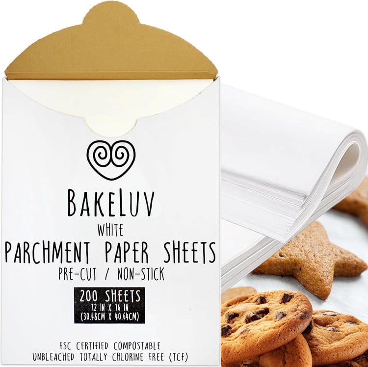 BAKELUV White Parchment Paper Sheets 12x16”