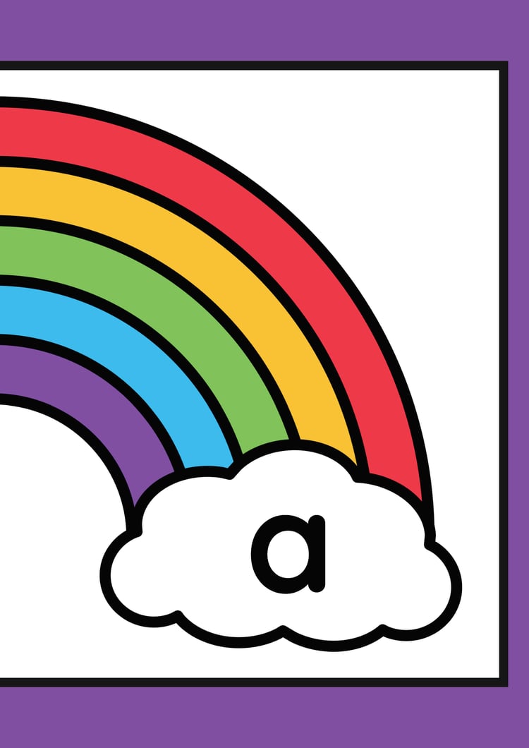 Alphabet Matching Posters in Colorful rainbow Illustrative Style