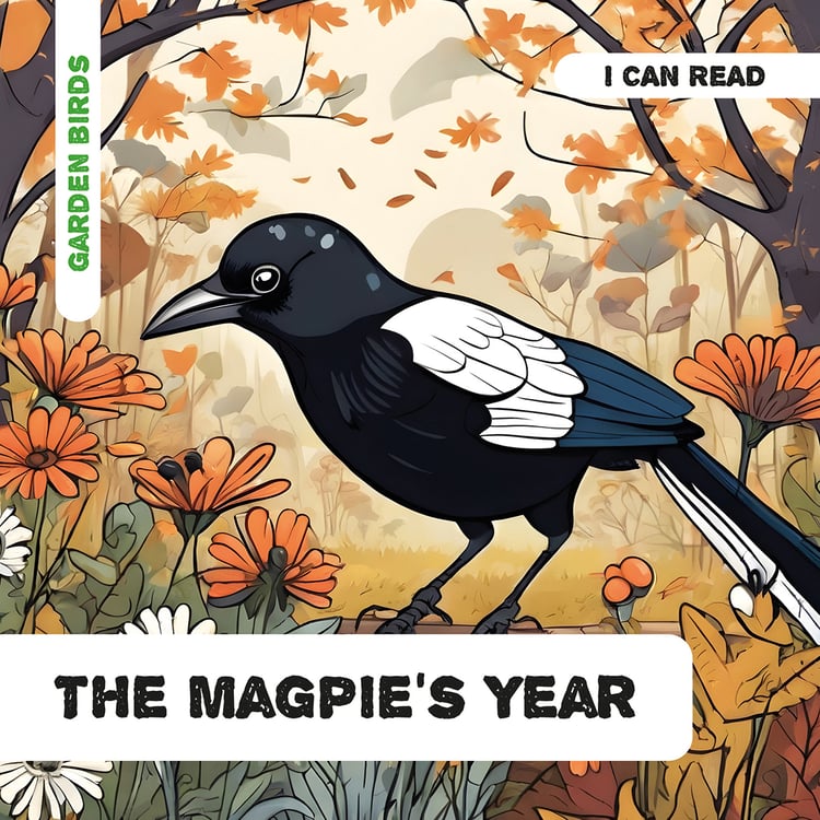 Book cover of The Magpie’s Year, part of the Enchanted Nature series, featuring a magpie across the seasons for young readers.