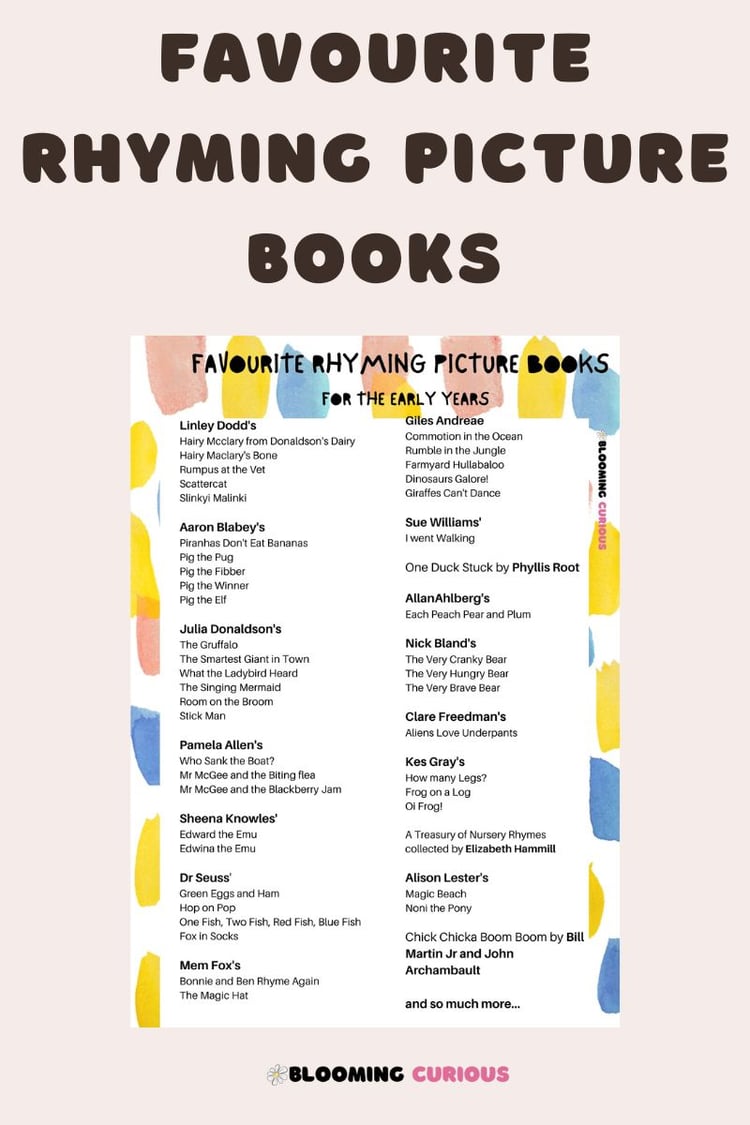 List of favourite rhyming picture books