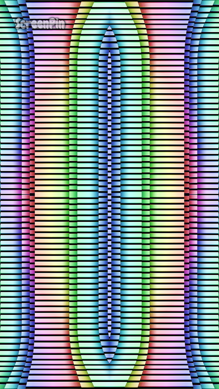 A seamless 3D geometric abstraction featuring rainbow-colored prism shapes arranged in a repeating pattern with depth, symmetry, and vivid color transitions.
