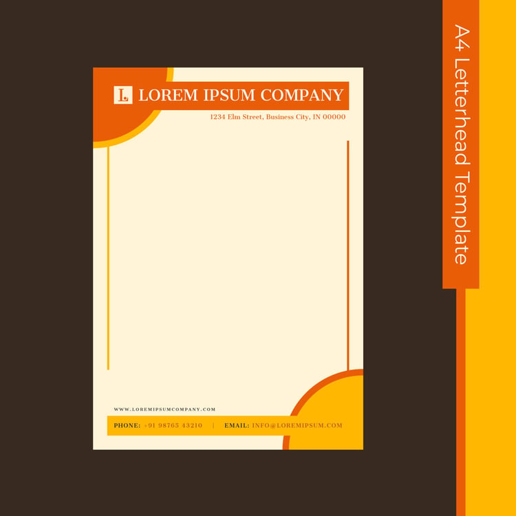 Bring a vibrant, polished edge to your business communications with this A4 Yellow and Orange Professional Letterhead Template. Designed to capture attention while maintaining professionalism, this high-resolution PSD template offers a perfect balance of 
