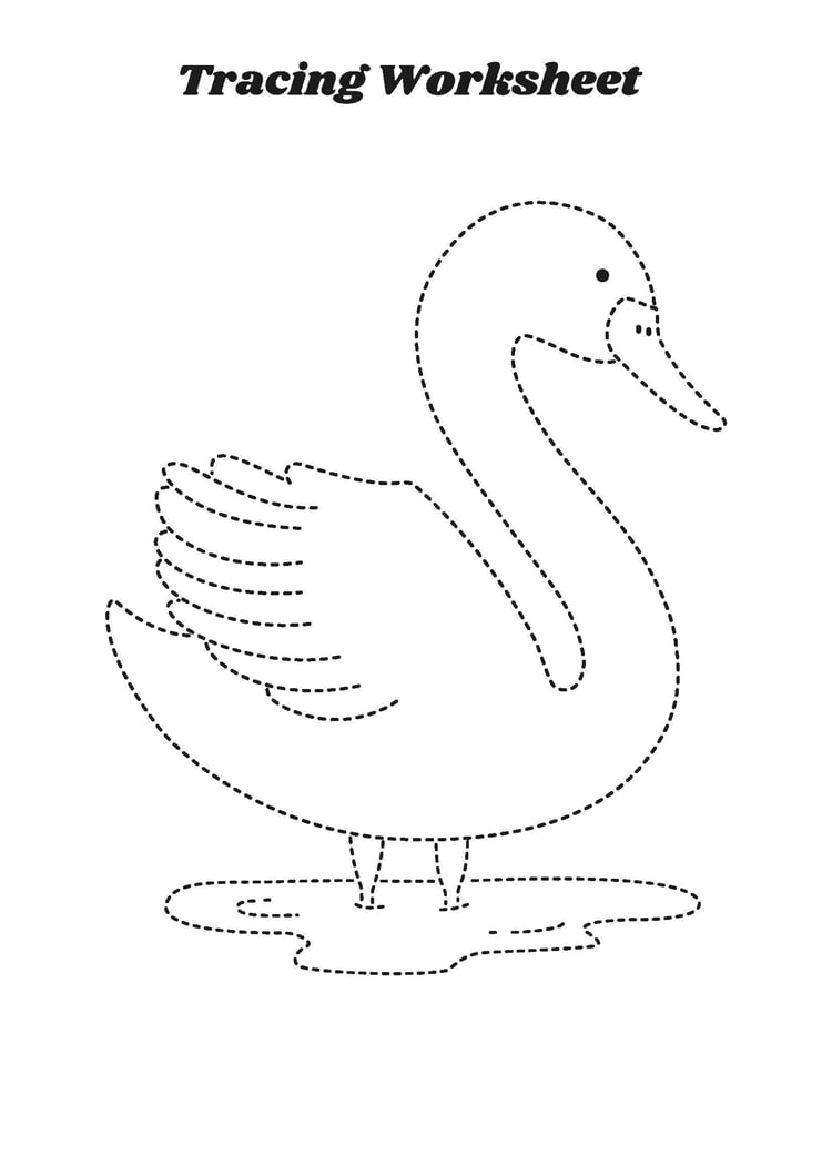 Black Simple Lined Tracing Worksheet