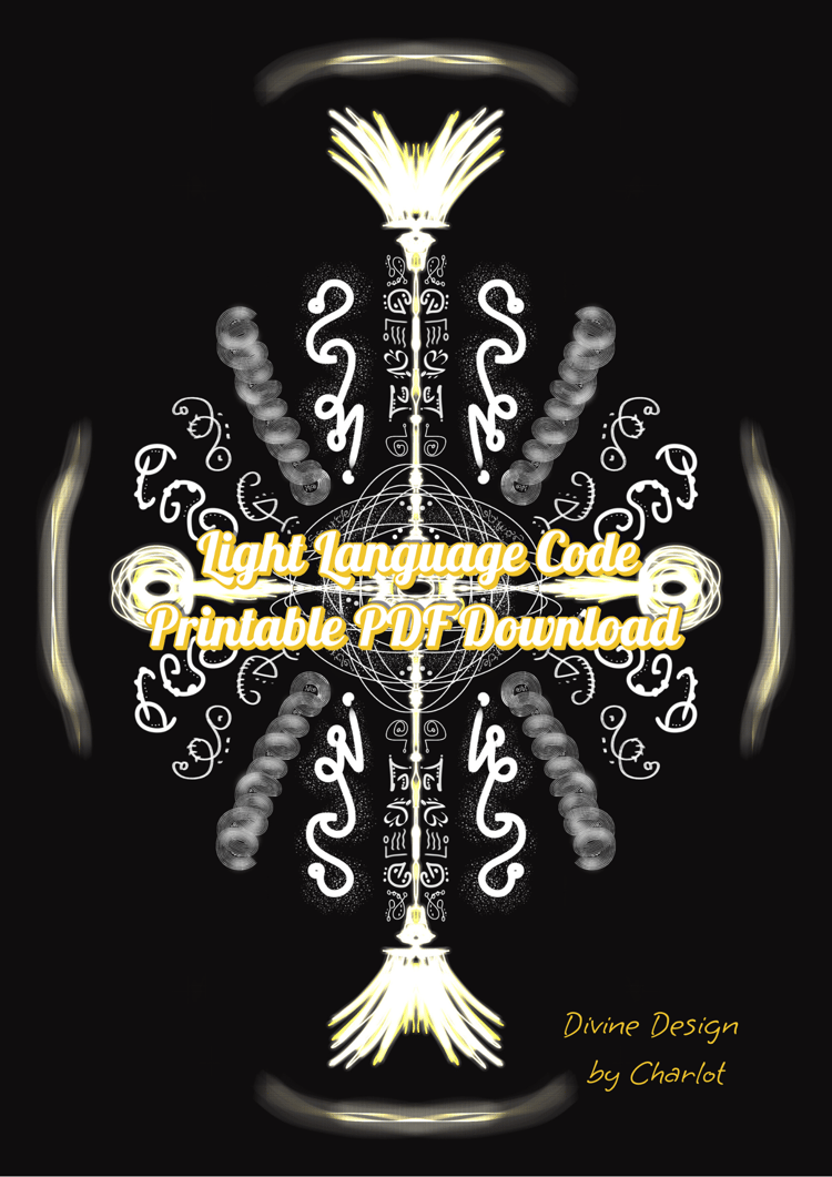 Sacred Light Language design radiating divine white-golden Source energy.