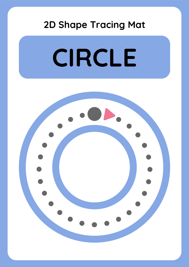 2D Shapes Tracing Math Worksheets in Colorful Dotted Style