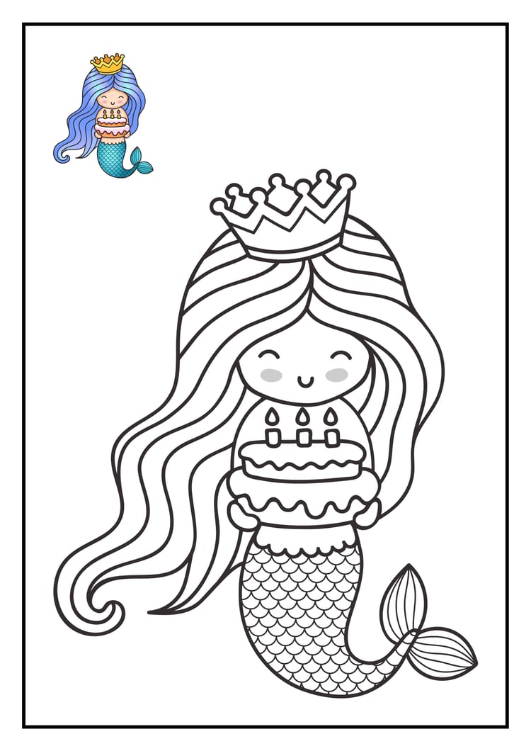 Colorful Mermaid Coloring Worksheets