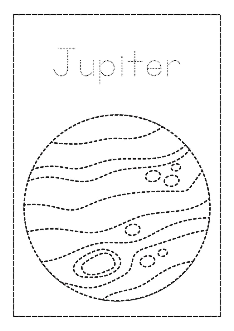 Colorful Solar System Tracing Worksheets