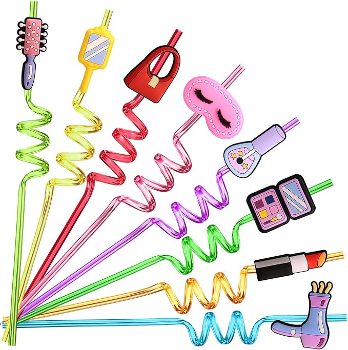 makeup party straw party favors