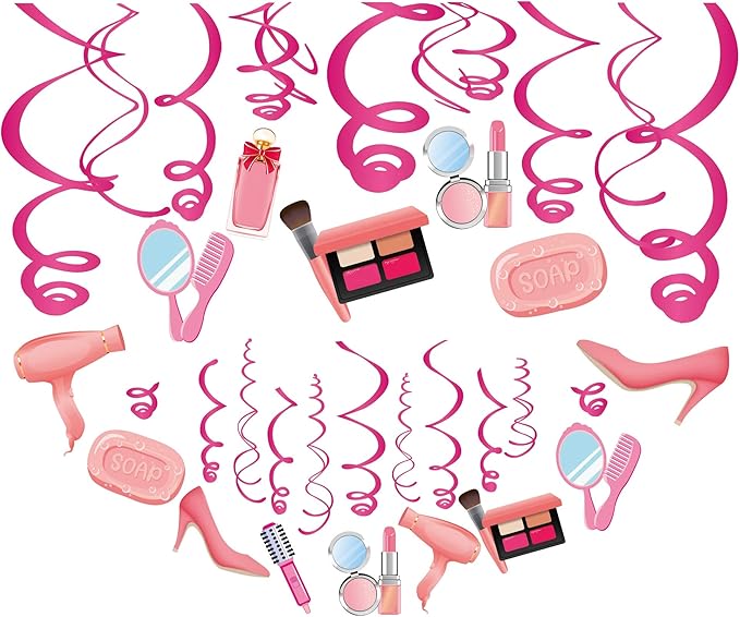 makeup party decor pink and purple