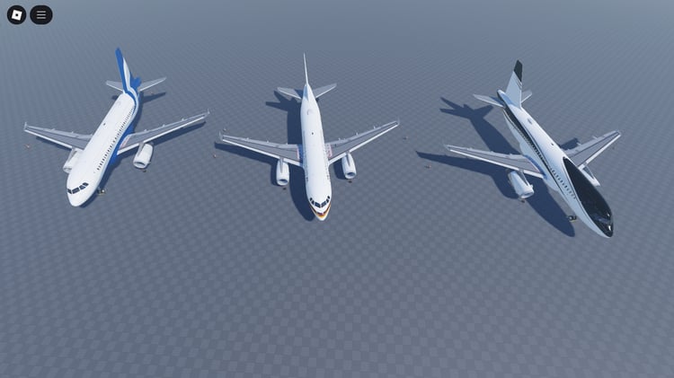 Roblox A-319ACJ private jet exterior view