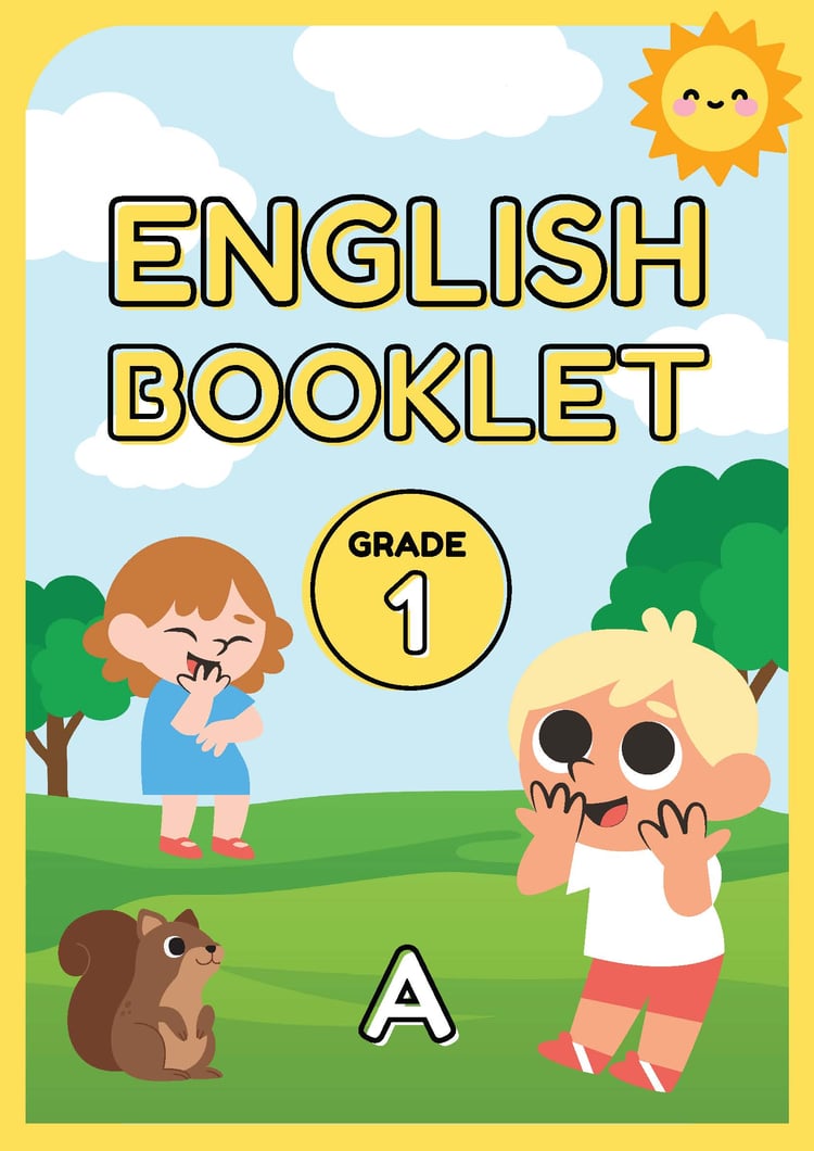 English Booklet A for Grade 1 in Yellow White Cute Style