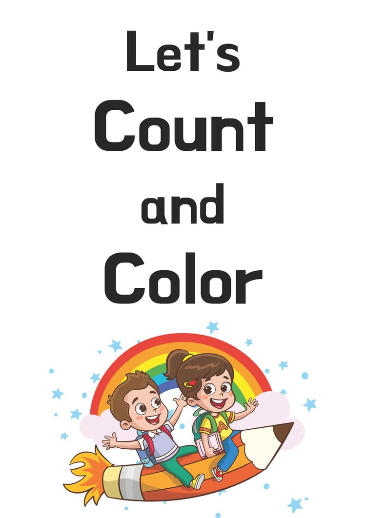 Numbers 1-10 Black Illustrative Activity and Coloring Book Printable