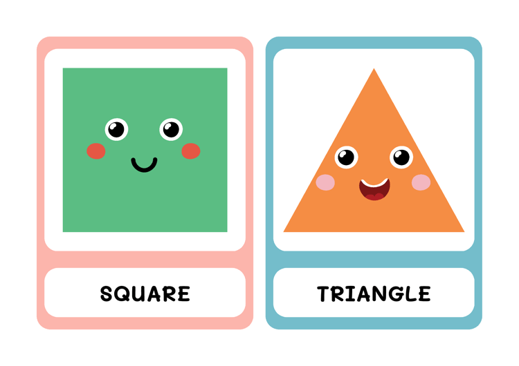 Shapes Flashcard in Colorful Cute Style