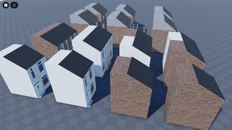 Realistic British-style buildings for Roblox maps