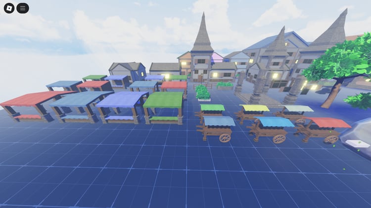 Roblox medieval pack with buildings and trees