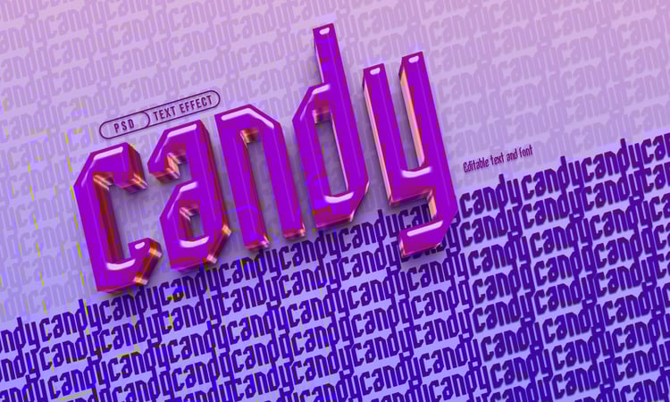 Candy Purple Text Effect Download stunning PSD text effects to instantly upgrade your designs! From 3D, neon, chrome, retro, to fire and glitch styles—these editable templates are perfect for Photoshop users who want professional results fast. Fully layer