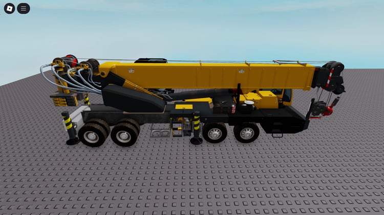Rear crane attachment on Roblox heavy vehicle