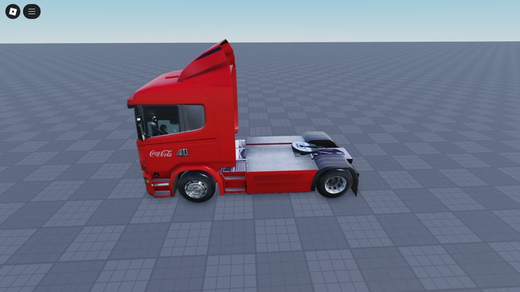Coca Cola delivery truck Roblox model in city environment