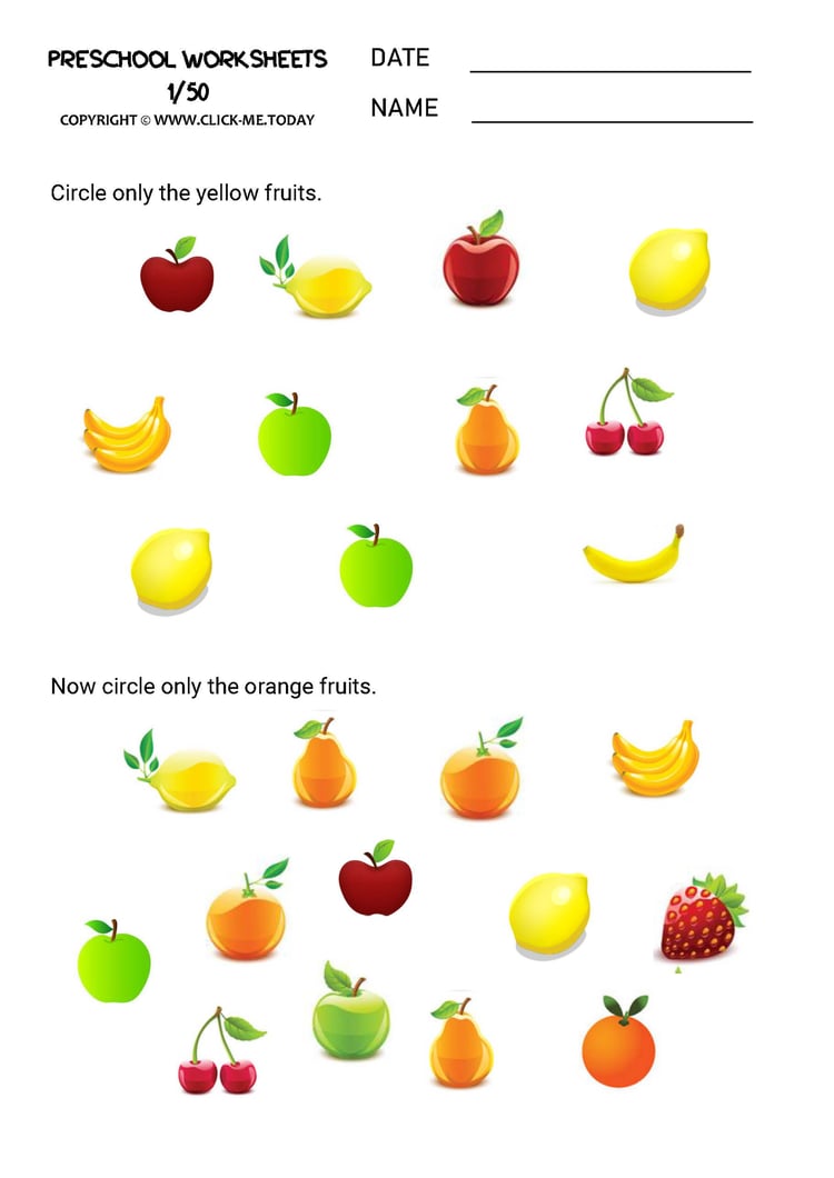 Printable Preschool Worksheets – Sample Activity Book