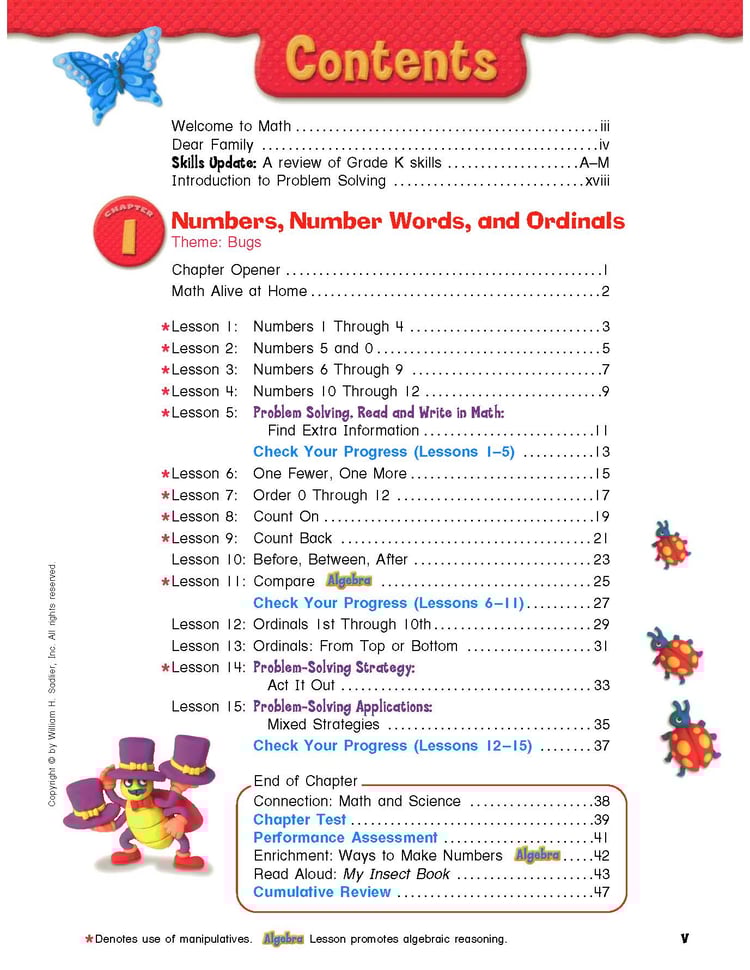 Math Book – Grade 1 (Sadlier Math Series)