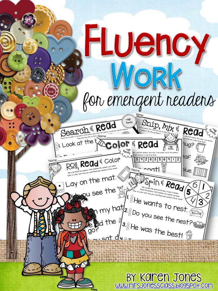 Roll and Read Word Families – Fluency Work Pack