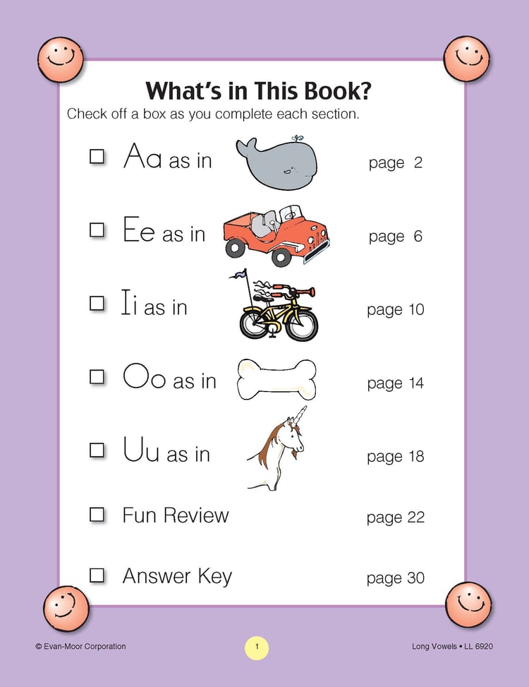 Long Vowels – Learning Line Workbook