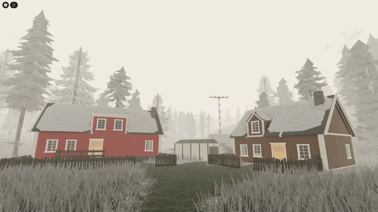 Frozen coastal scenery in Roblox