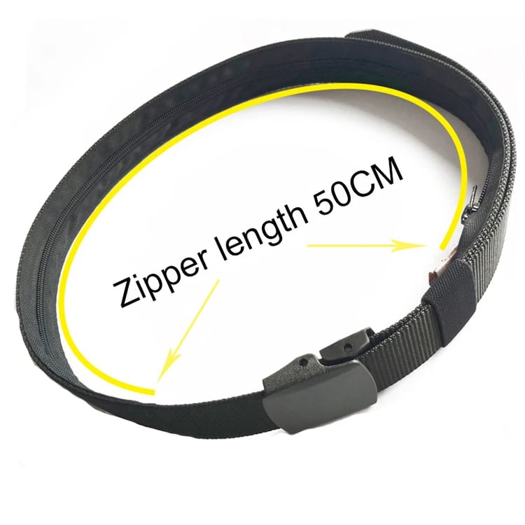 Solid Alloy Metal Buckle Anti-theft Cash Belt Width 3.8cm