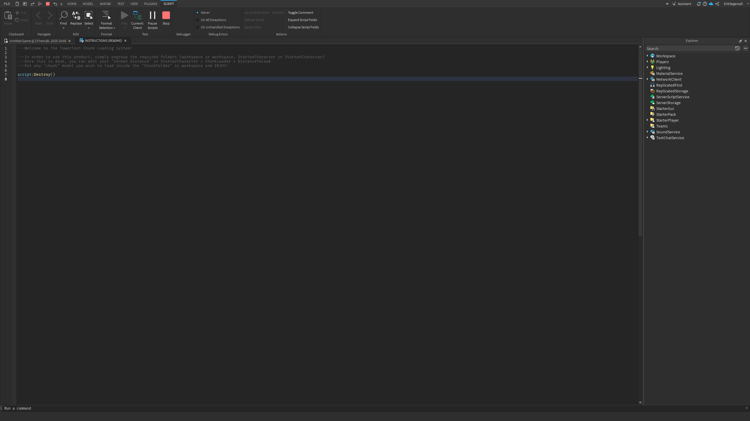 Roblox chunk loader system in action