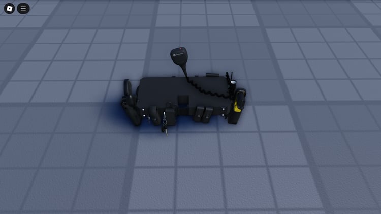 Police Duty Belt 3D model showcasing animated holster motion – Side view of the 3D tactical belt with a holster in mid-animation.