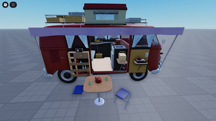 Side profile of VW Camper Van in classic style