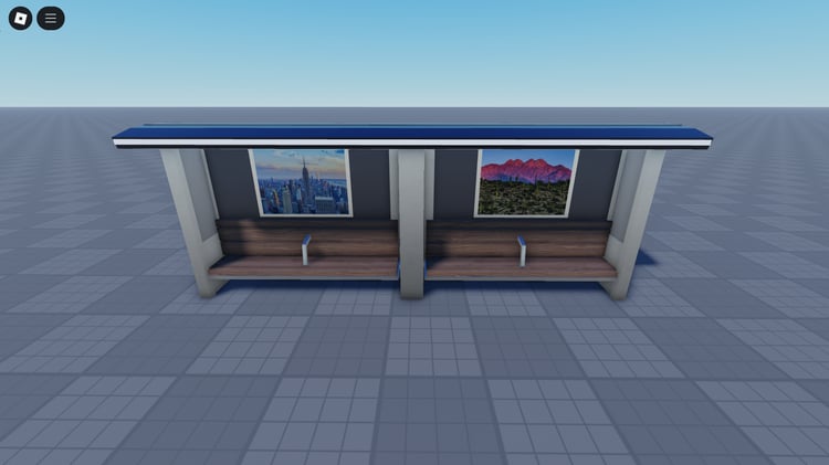 Roblox bus stop seats with poster ads