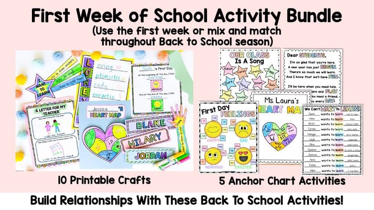 Activities For the First Week of School - First Day Activities - Back to School