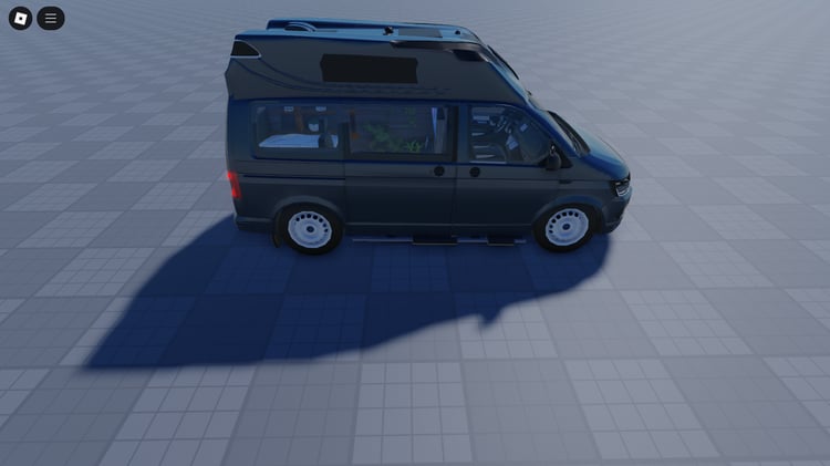Side profile of drivable Volkswagen mini van