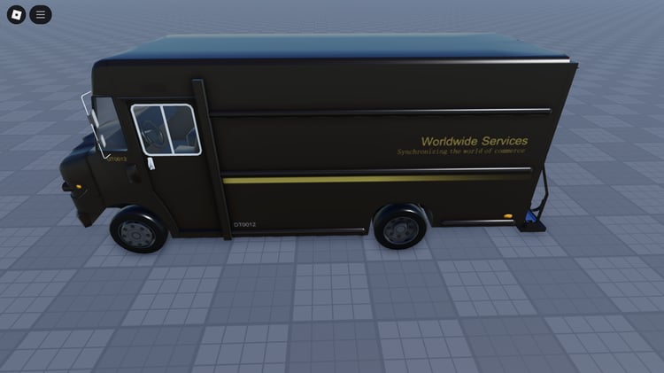 Freightliner P1200 Step Van front view in Roblox