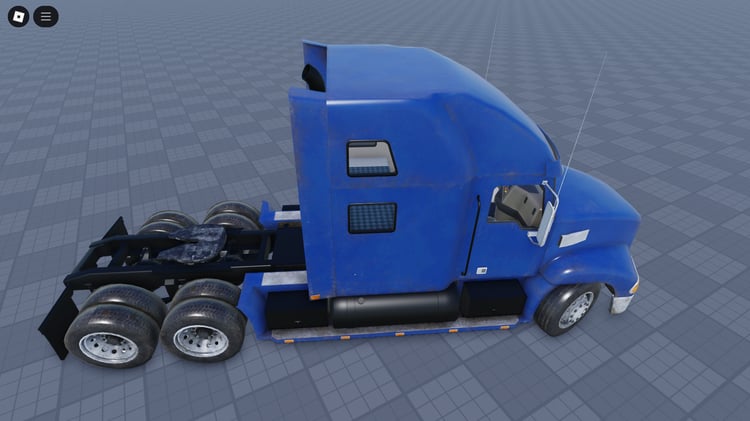 Blue Semi Truck front view in Roblox