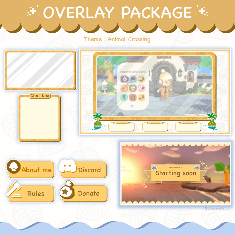 Overlay Package #streamoverlay #stream #overlay #acnh #twitch #youtube