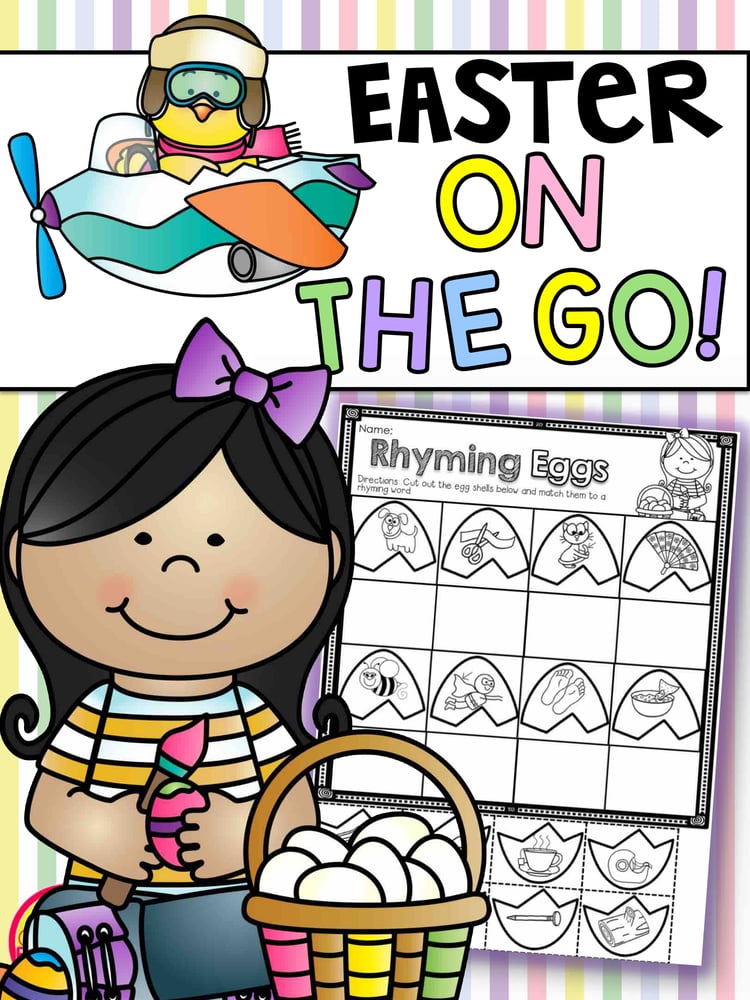 Kindergarten No Printables for Easter! 35 pages of Math & Literacy Worksheets!