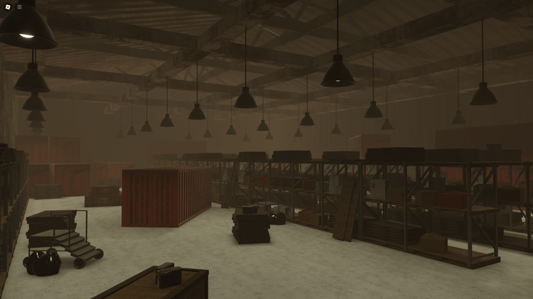 Overview of Roblox industrial PVP map layout
