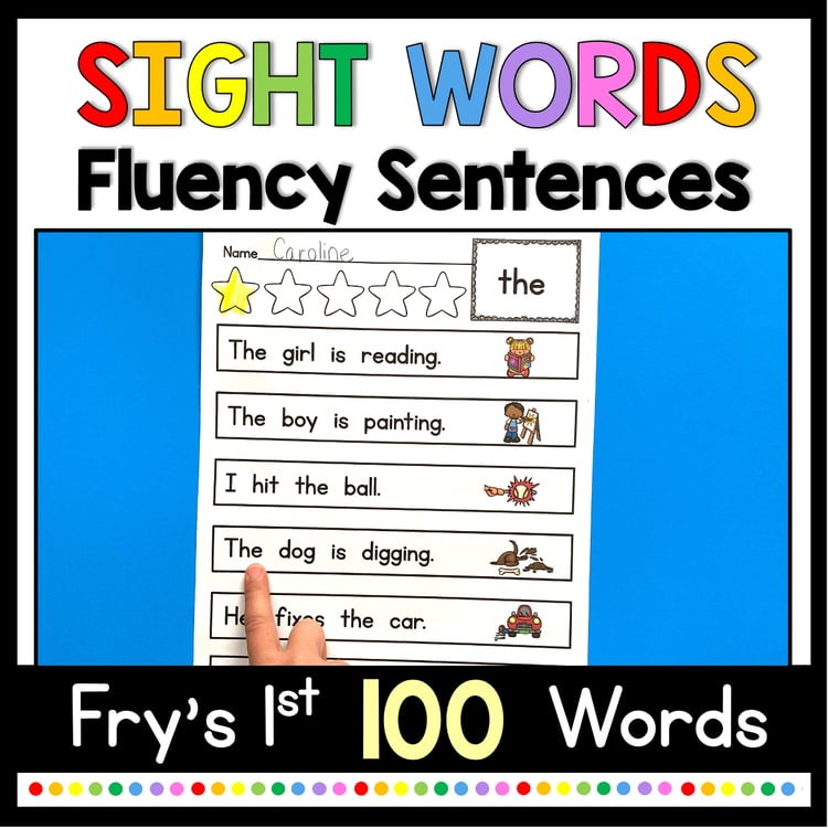 Sight Word Fluency Practice - Sight Words Sentences - Reading Passages Frys 1st