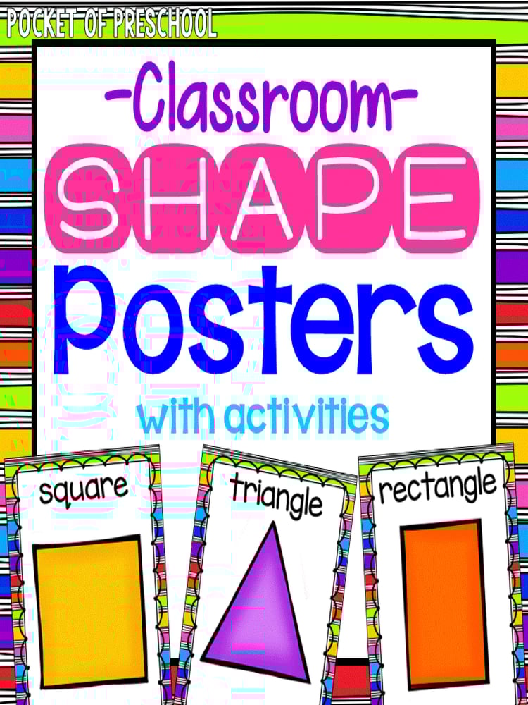 Bright, Rainbow 2D Shape & 3D Shape Posters - Classroom Decor