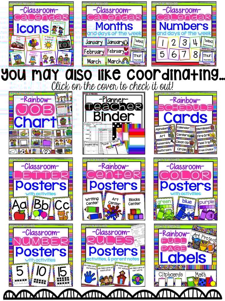 Bright, Rainbow 2D Shape & 3D Shape Posters - Classroom Decor