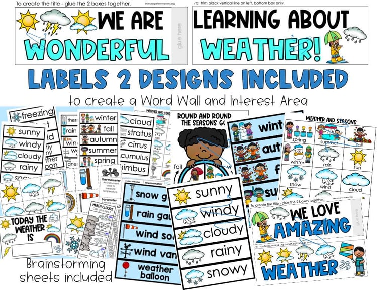 Seasons & Weather Science Unit Worksheets & Activities Kindergarten & 1st Grade