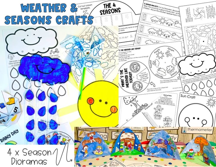 Seasons & Weather Science Unit Worksheets & Activities Kindergarten & 1st Grade