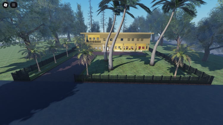 Turkish-style office desk and chairs in Roblox