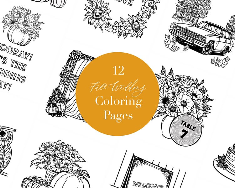 Fall Wedding Coloring Pages